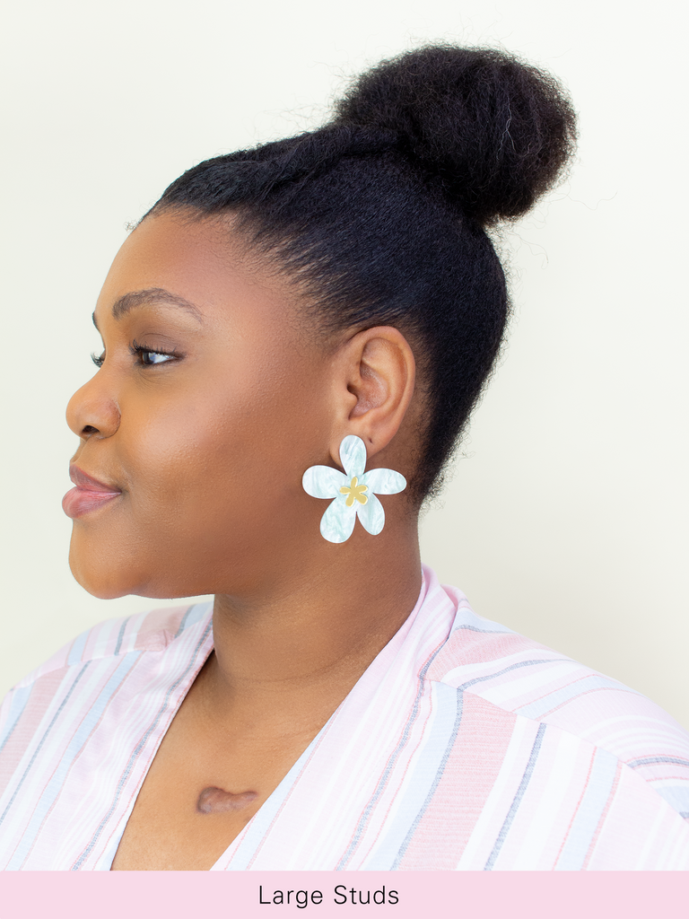 Flora Studs in Seafoam